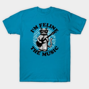 I'm Feline The Music | Guitar Player Cat T-Shirt